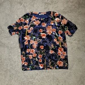 Zara velvet burnout shirt